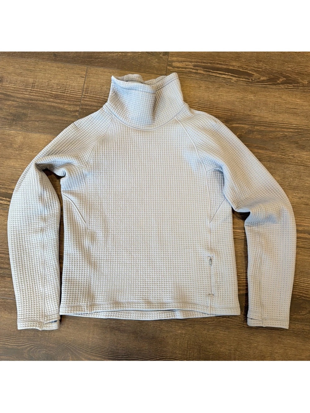 Light Blue Women's Waffle Knit Turtleneck Sweater